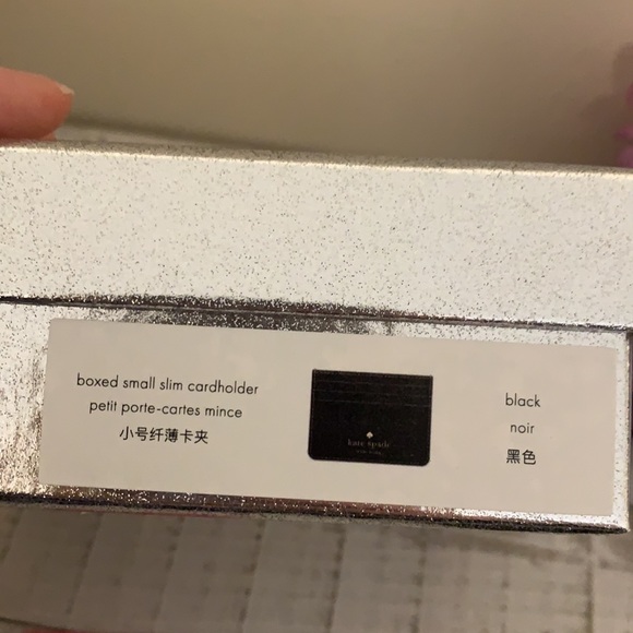 Nwt kate spade boxed shimmy glitter fabric card holder - Picture 7 of 8